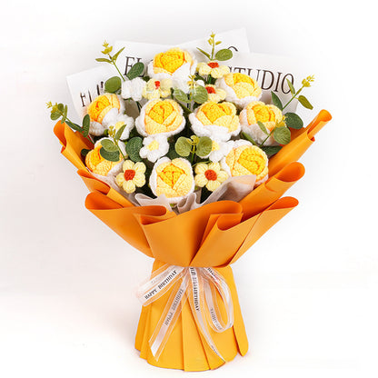 Hand Crocheted Flowers (9 Buds)