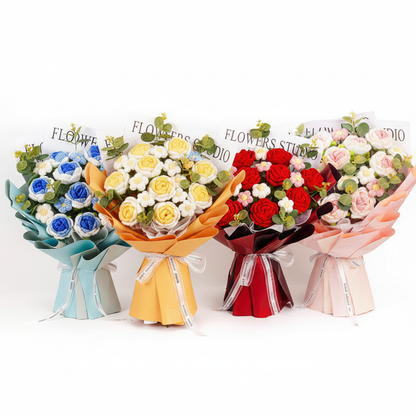 Hand Crocheted Flowers (9 Buds)